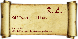 Kövesi Lilian névjegykártya